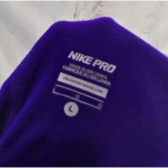 Nike Leggings Womens Large Purple Fleece Lined Thermal Pro Winter High Rise - Picture 3 of 12
